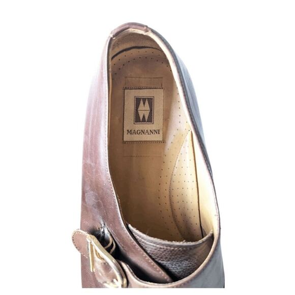 MAGNANNI Meris Brown Leather Monk Strap Loafer Size 11M